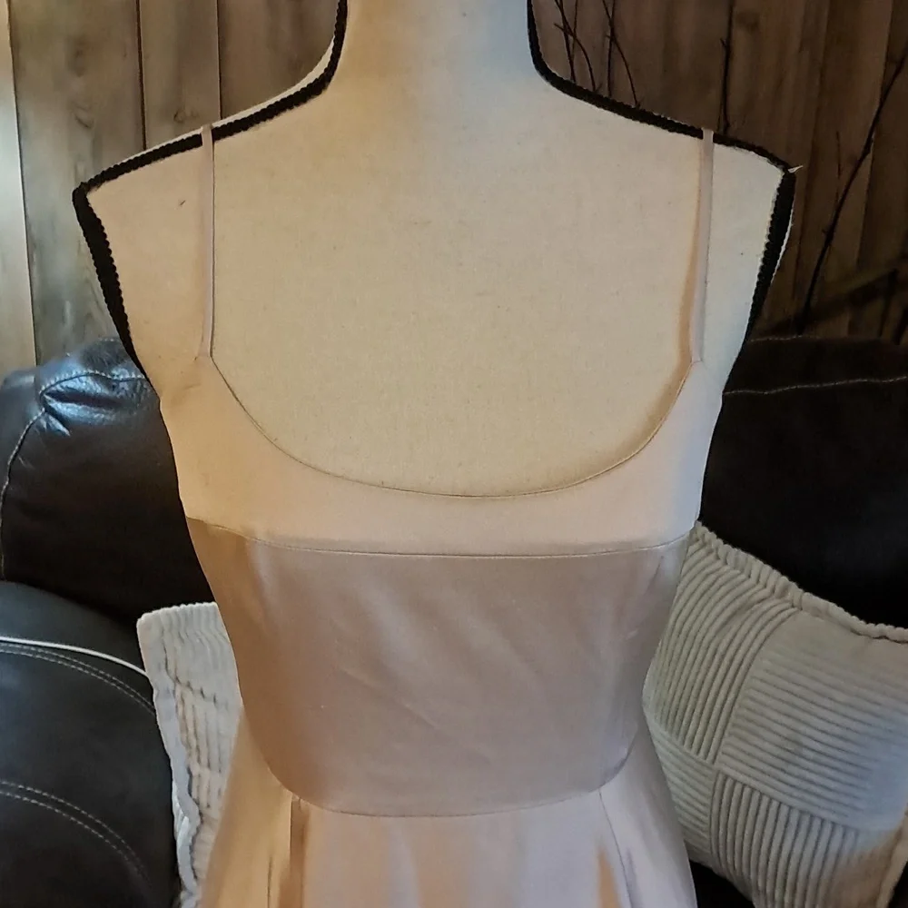 ASOS Nude Spaghetti Strap Satin Maxi Dress for Weddings Size 6 Bridesmaid Nude - Picture 2 of 11